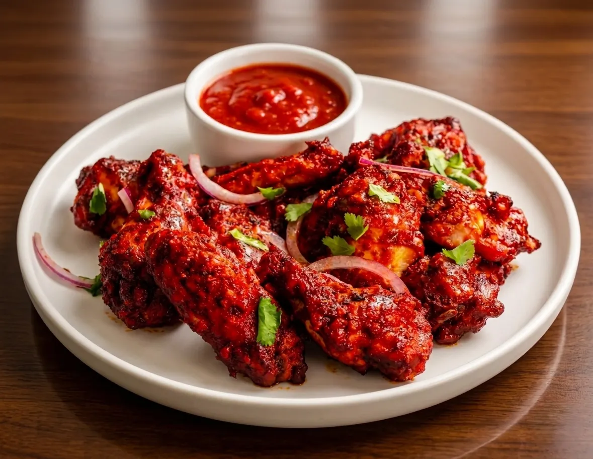 Indo-Chinese chicken wings at Chilli Peppers Ellerslie in Edmonton